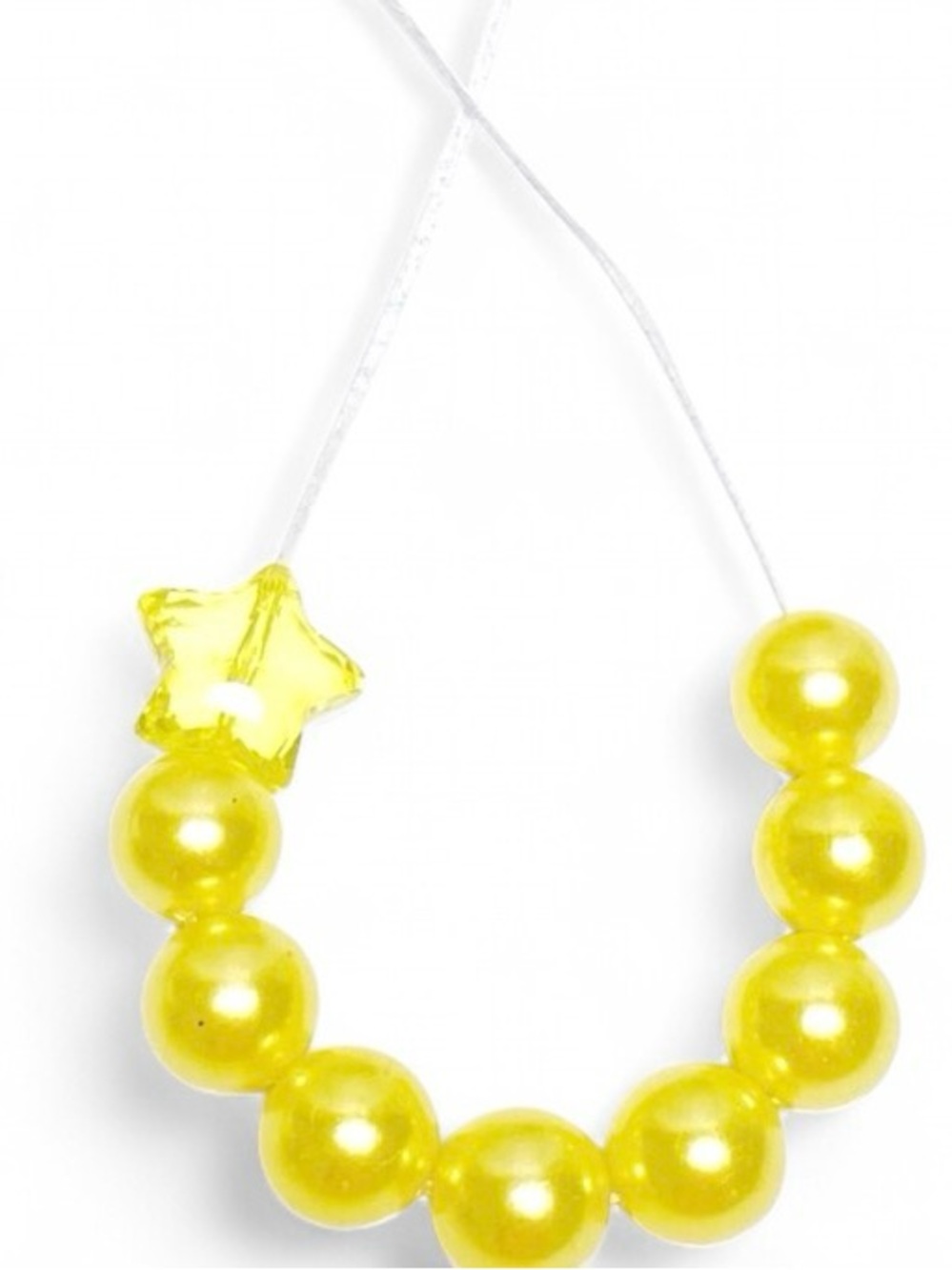 Handmade Yellow Pearl Star Necklace Adjustable Girls Summer Sunshine Jewelry